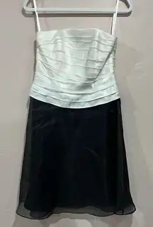 Strapless black and white cocktail dress from WHBM