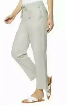 32 Degrees Sage Green Stretch Linen Blend Ankle Pant Small