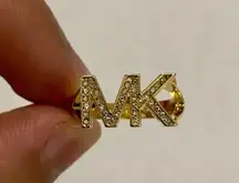 Gold-Tone Logo Ring Size 8