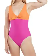 SUMMERSALT‎ One Piece Swimsuit  The Jetsetter Hibiscus Tangerine Pink