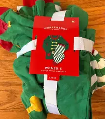 New! Target Wondershop Women’s 2 Piece Green Striped Elf PJ set