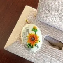 Vintage Flower Print Pendant