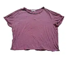 Zara Shirt Women Medium Top Red Stripped Short Sleeve Oversize Top Blouse