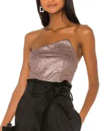 NWT Superdown x Draya Glitter Sparkle Metallic Tube Top XL