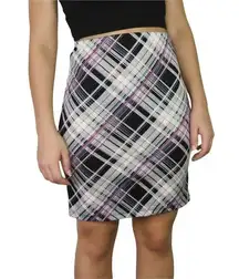 Y2k Urban Outfitters Black & Pink Plaid Pencil Skirt Mini Skirt Medium