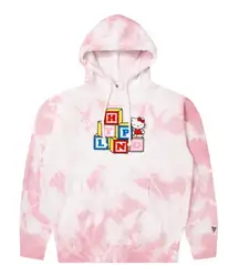 Hypeland HELLO KITTY BLOCKS CHENILLE HOODIE tie dye size small sweatshirt