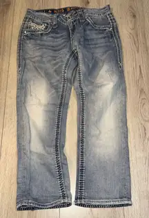 Rock Revival Ella capri crop cropped Blue Denim Jeans