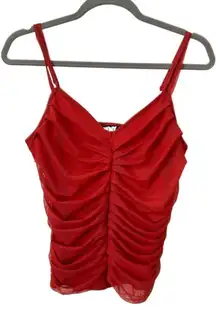 DKNY Mesh Ruched Sleeveless Top Sz Small‎