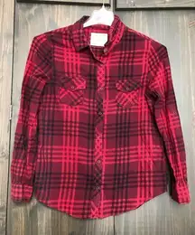 Arizona red and black flannel button down shirt