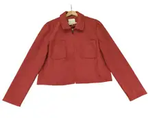 BAGATELLE Women's Rust Red Faux Suede Zip Front Jacket XL Casual