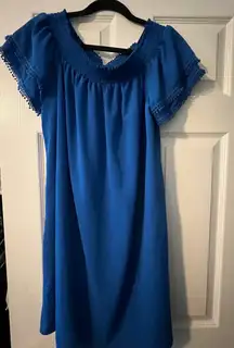 Blue Off The Shoulder Dress