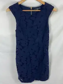 Tart Navy Blue Lace Crochet Tank Dress size small