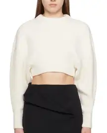 NWT Alexander McQueen Off-White Cocoon Crop Sweater In M