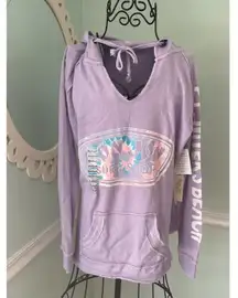 Ron Jon Surf Shop M Purple Ft. Myers Beach Hoodie Sweatshirt Front Pocket NWT