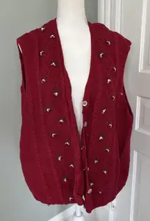 Vintage susan bristol new traditions sweater vest flowers womens 3W 3XL