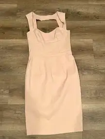 ASOS Ladies Blush Pink Dress Top lined Midi Sexy back w/zipper Brunch Date night