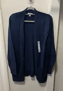CROFT & BARROW 1X‎ Women's Plus BLUE Open Cardigan Sweater ¾ Sleeve Stretch