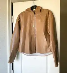 Aritzia Jacket Pelli Hip Shirt Shacket Vegan-Leather Button-Down Saville XS NWT
