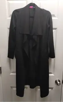 Say What? Size Medium Black Textured Longline Waterfall Cardigan Y2K Sweater