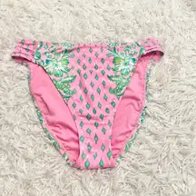 Lilly Pulitzer High Waist Clancy Pink Shandy Bikini Bottom Pink Green Size 10