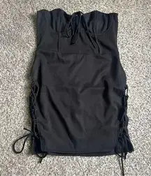 NWT Princess Polly Black Lace-Up Strapless Mini Dress Going Out Party Formal