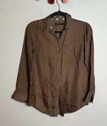 Banana Republic silk patterned button down shirt