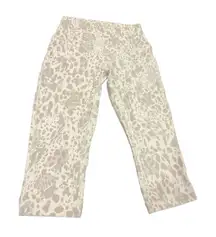 Lululemon Align HR Crop 17”L Nulu Size 6  Cheetah Camp Antique White