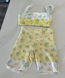 Bandier x Sincerely Jules The Rue Ruffle Bra and Biker Shorts