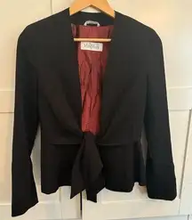 Max Mara | tie front blazer in black  size 6