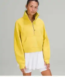 Lululemon Scuba women’s yellow half zip funnel neck Neck Half Zip Soleil xs/S