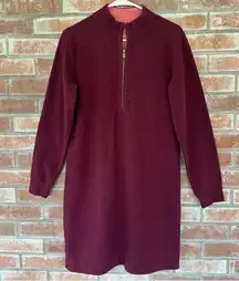Tommy Bahama Half Zip Reversible Sweatshirt Dress Women’s Medium Burgundy