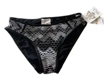 NEW Becca Reveal Crochet Hipster BIKINI BOTTOMS XS Black Women's Swim Wear NWT