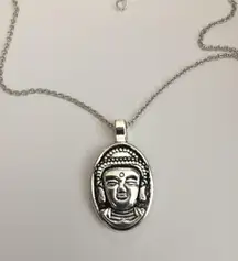 Buddha Head Tibetan Silver Chain Necklace 