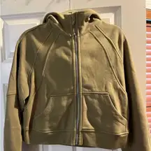Lululemon oversized scuba full zip bronze green xs/s