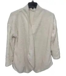 Soft Surroundings Sherpa Cream Fleece Oversized Wrap Cardigan‎ Size L