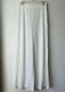 White Wide Leg High Waist Pants 8