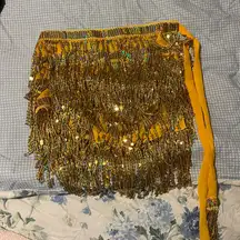Gold sequin wrap skirt