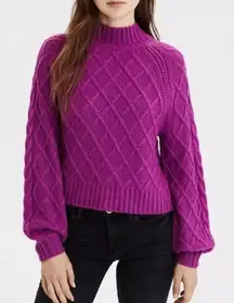 Purple Mock Turtle Neck Sweater