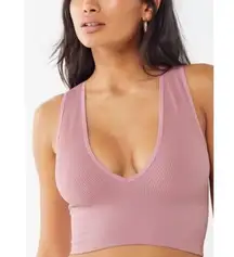 Out from Under Hailey Seamless Plunge Bra Tank Dusty Pink Sz M
