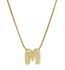 Balloon Zircon Letter M Initial Necklace