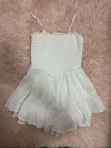 American Eagle White Flowy Romper Mini Dress