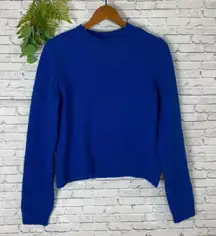 Mango MNG Bright Blue Basic Crewneck Knit Sweater