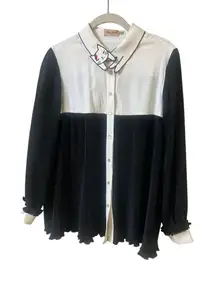 Miss Patina London kitty cat collar button down shirt S/M