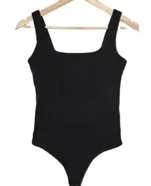 Womens Abercrombie & Fitch Black Sleeveless Square Neck Bodysuit Top Size Medium