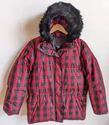 Ralph Lauren buffalo plaid down jacket womens medium