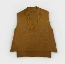 Womens  Minimalist Oversized Sweater Vest V Neck Tunic Long Pullover   Size S