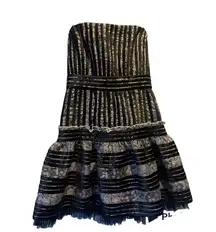 BCBG MAX AZRIA black & white madeline strapless dress HOCO FORMAL PROM 4