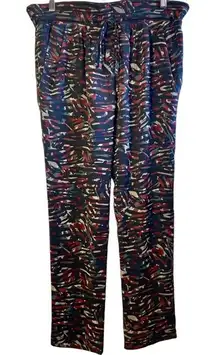 Revolve IRO Drawstring Waist Pull On Pants Colorful Print Women's Size 2 (6-8}‎