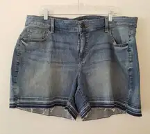 Lane Bryant The Girlfriend Short Jean Shorts Blue Pinstripes Size 20