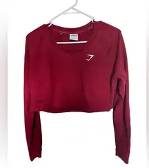 Gymshark maroon Cropped Sweatshirt Size large